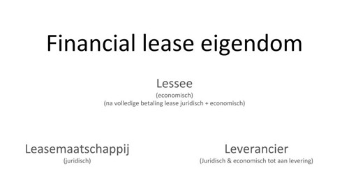 financial lease eigendom